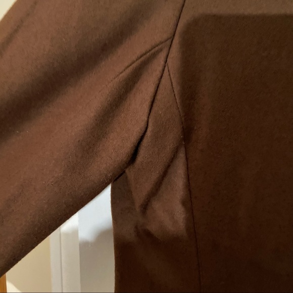 Vintage Harve Bernard wool blend jacket with zippers sz 6 brown shoulder pads - Picture 13 of 15